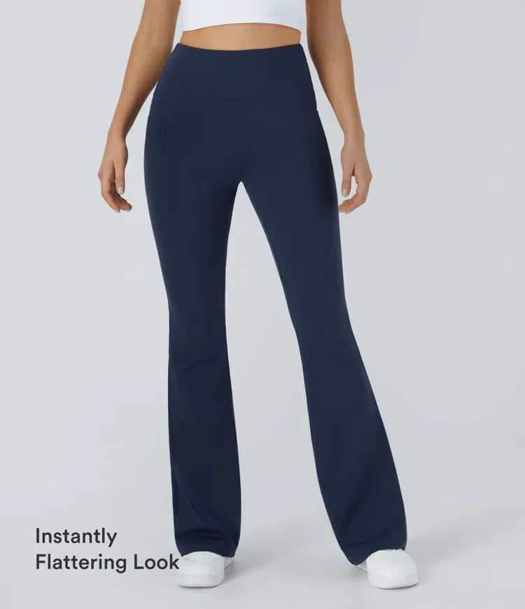 DayStretch legginsy do jogi z wysokim stanem, kieszeniami i rozkloszowanymi nogawkami.