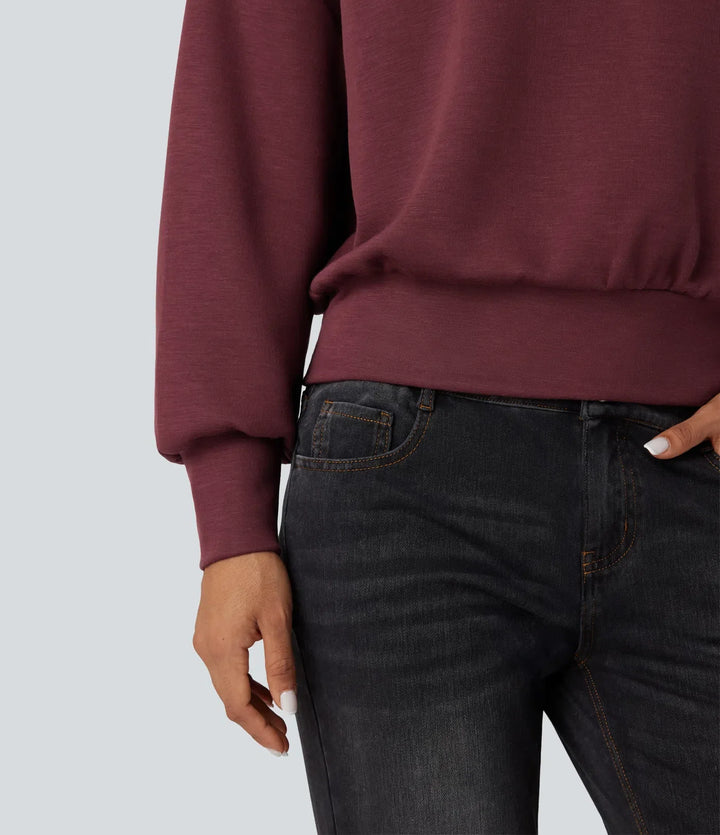 SpacerTek z kołnierzem kominowym połowa zamek oversize bluza na co dzień