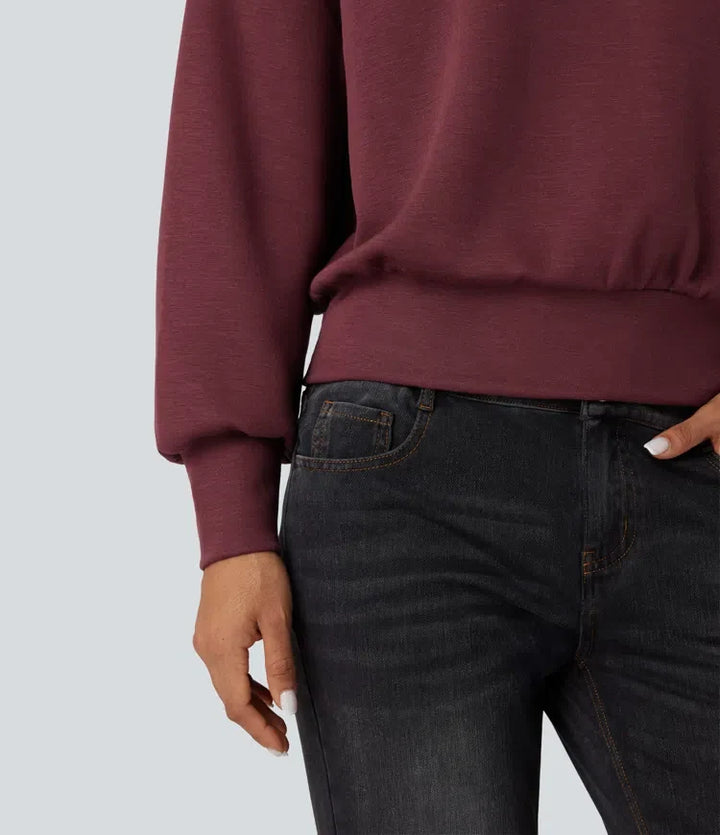 SpacerTek z kołnierzem kominowym połowa zamek oversize bluza na co dzień