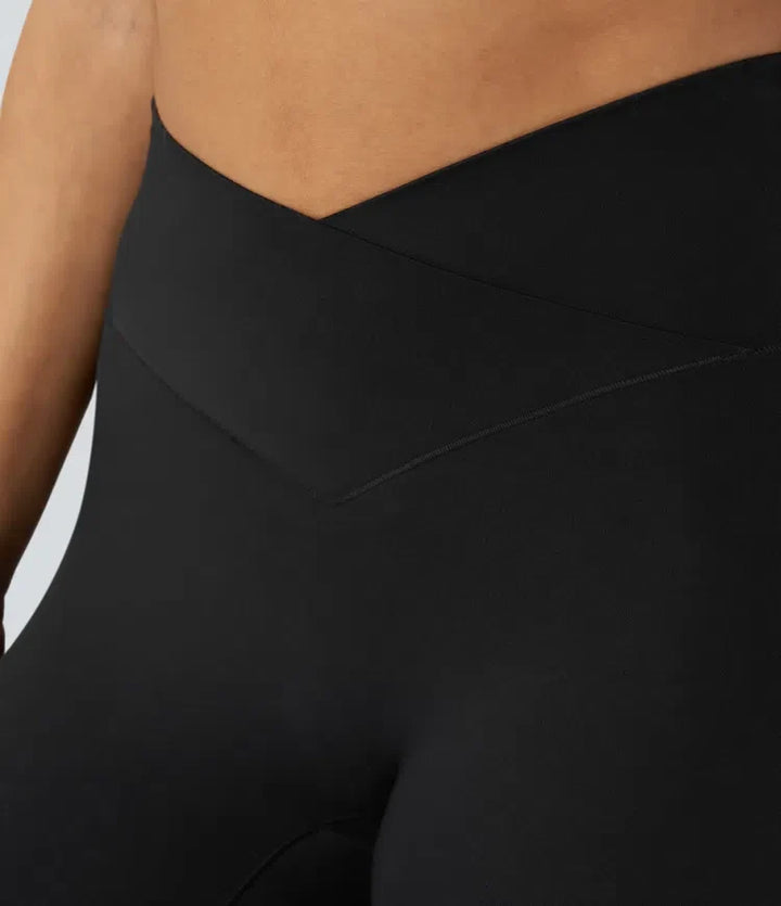 SoftlyZero z wysokim stanem krzyżowany kontrastowa koronka kieszeń legginsy do jogi