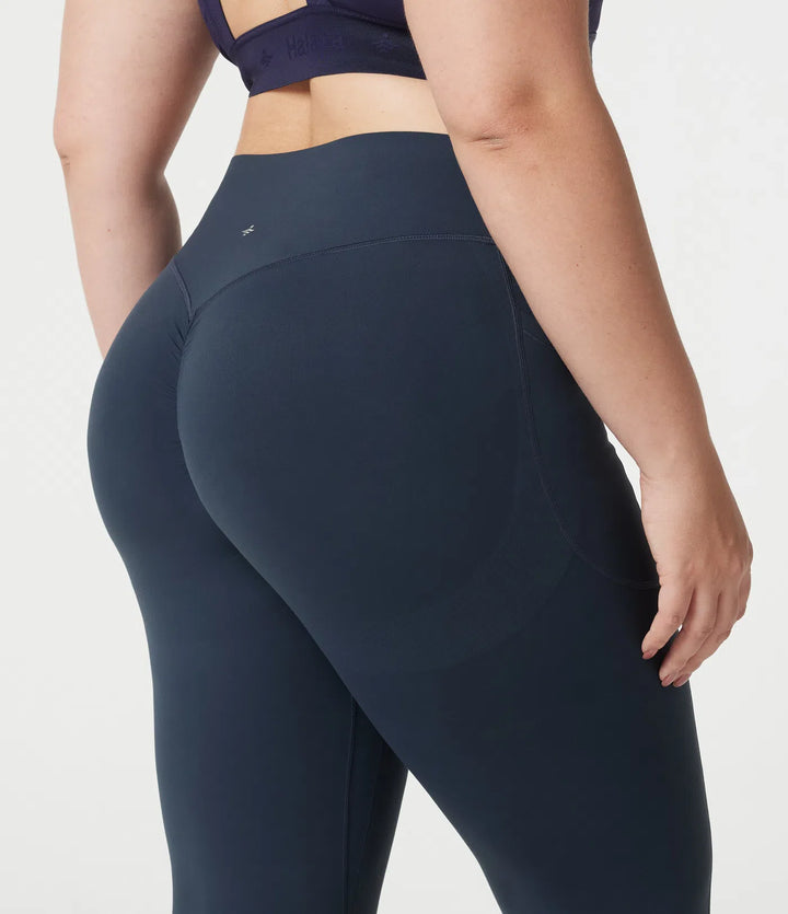 Halara UltraSculpt Plus Size legginsy do jogi z wysokim stanem, z marszczeniem z tyłu podnoszącym pośladki, modelujące brzuch, z rozszerzanymi nogawkami i kieszeniami