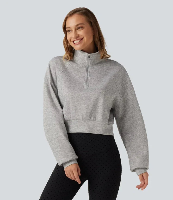 Ze stójką z zamkiem 1/2 raglanowy z długim rękawem na co dzień krótki fason bluza