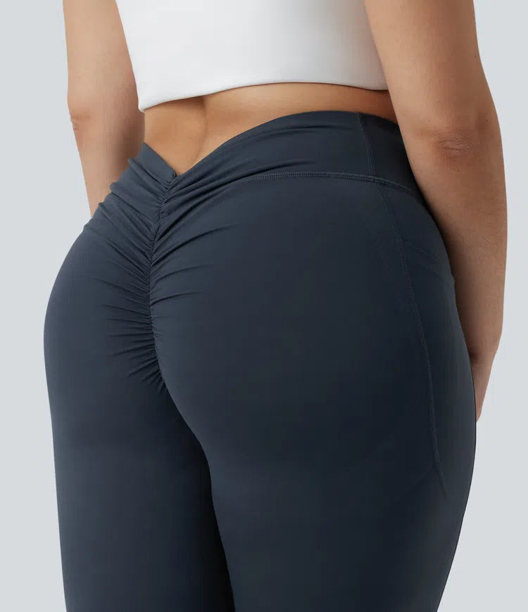 Legginsy w rozmiarze plus Halara UltraSculpt do jogi z wysokim stanem, modelujące brzuch, unoszące pośladki, z marszczeniami i kieszeniami.