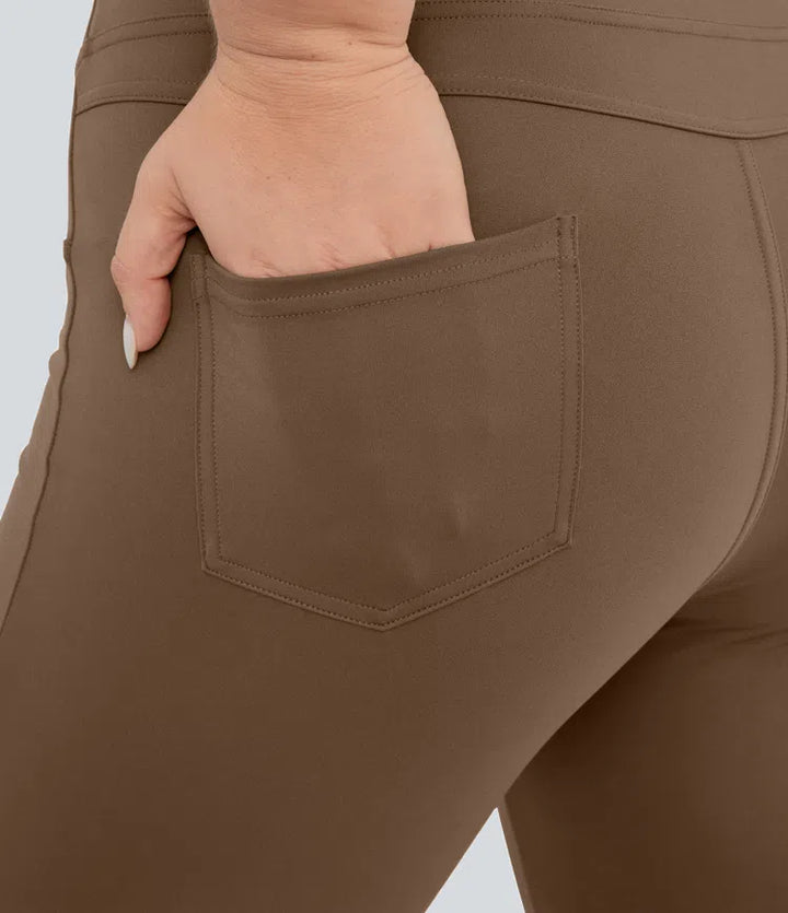 DayStretch legginsy do jogi z wysokim stanem, kieszeniami i rozkloszowanymi nogawkami — w rozmiarze plus