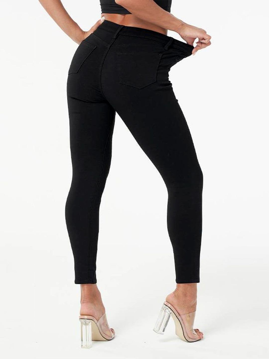 Damskie jeansy typu skinny z wysokim stanem
