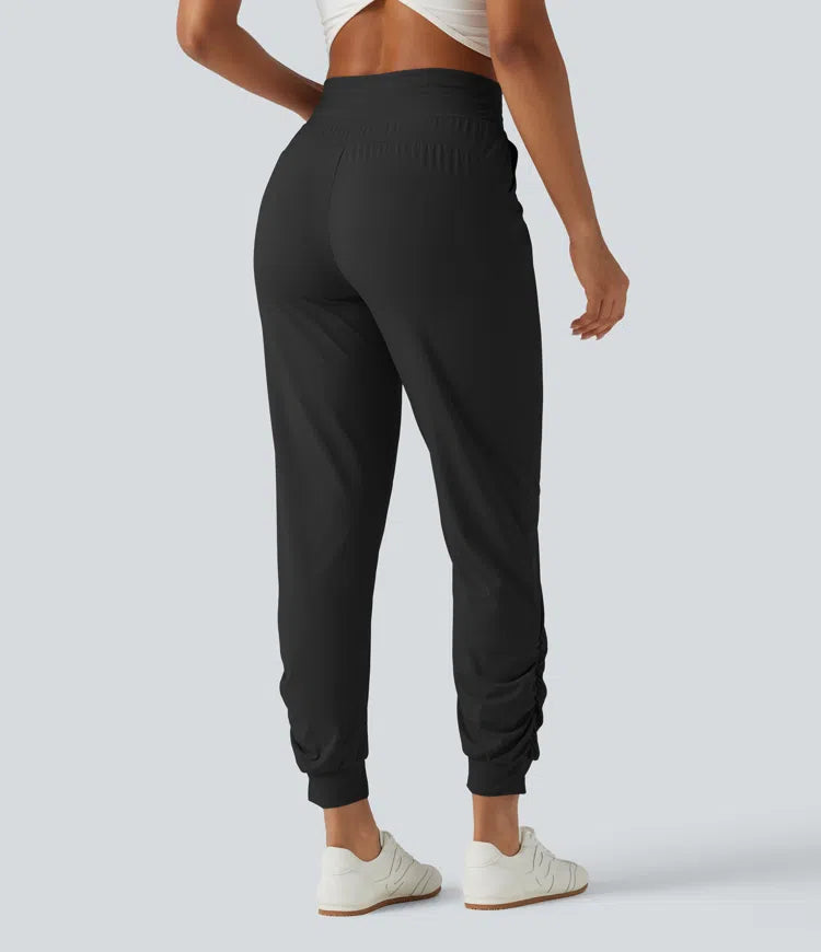 Halara UltraSculpt joggery do jogi z wysokim stanem, troczkiem, marszczeniem i kieszeniami