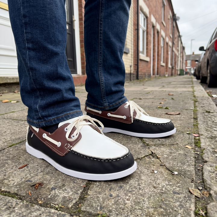 KLASYCZNE SKÓRZANE BUTY ŁÓDŹOWE
