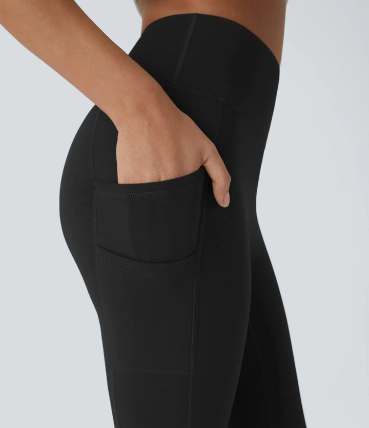 SoftlyZero pluszowy termiczny z wysokim stanem Double kieszenie 7/8 legginsy do jogi