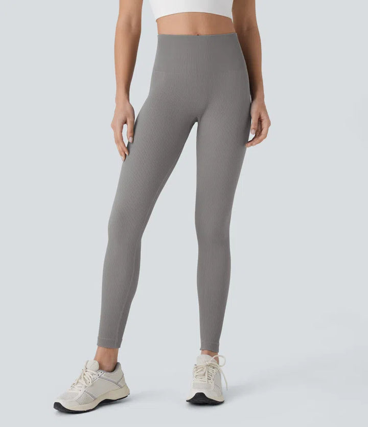 Seamless Flow 7/8 legginsy do jogi z wysokim stanem, modelowaniem brzucha i efektem uniesienia pośladków