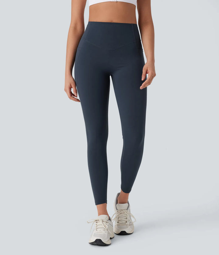 Halara UltraSculpt legginsy do jogi z wysokim stanem, z kontrolą brzucha, unoszącym efektem na pośladki, marszczone, z kieszeniami i modelującym krojem