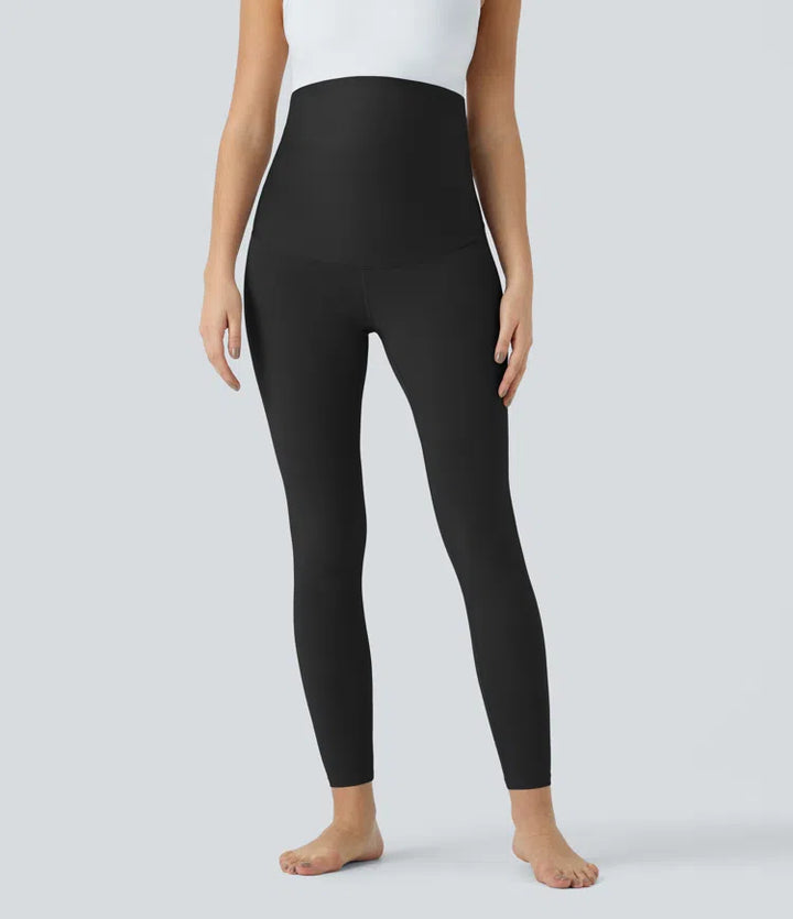SoftlyZero legginsy ciążowe do jogi z bardzo wysokim stanem, długość 7/8