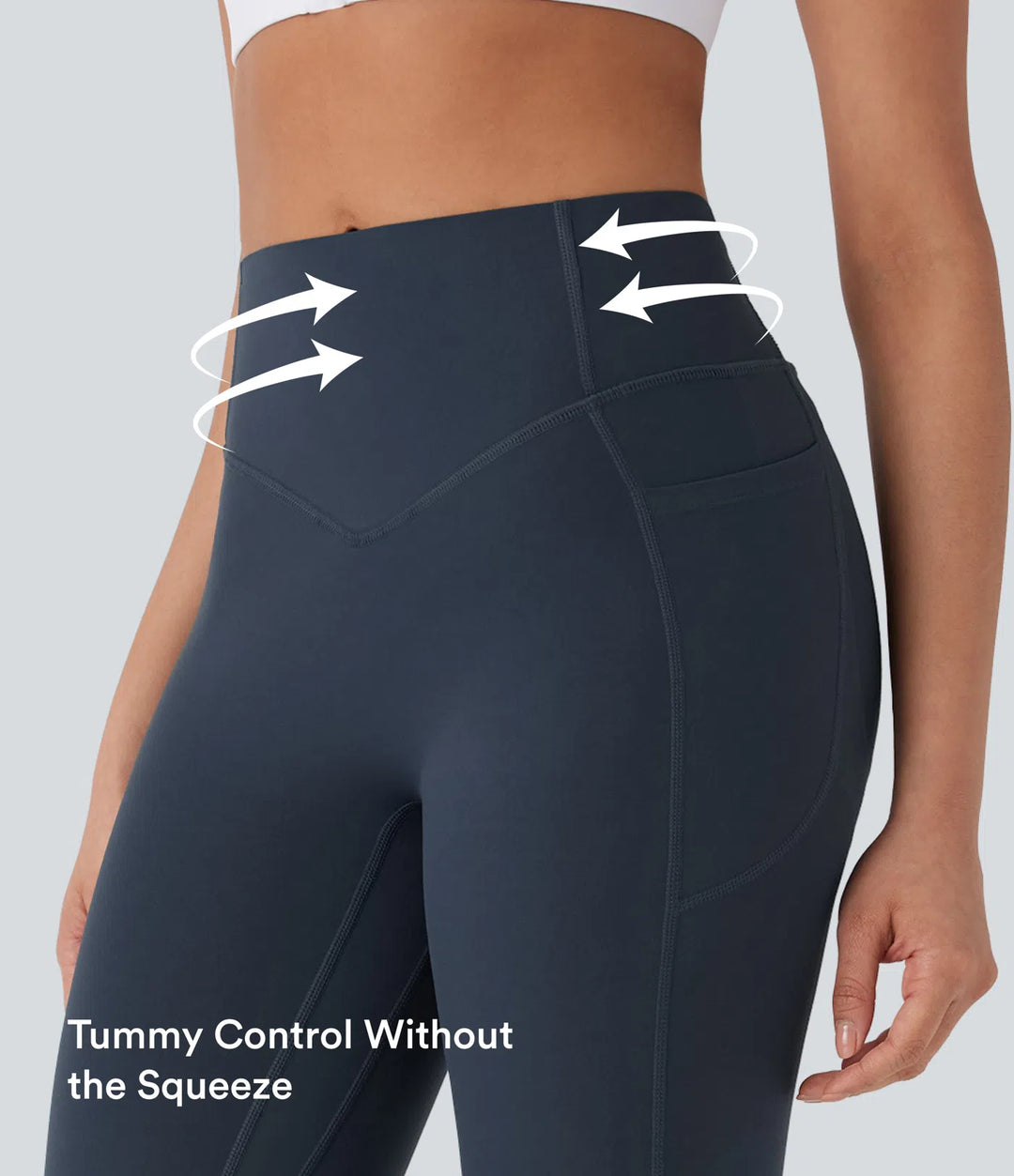 Halara UltraSculpt legginsy do jogi z wysokim stanem, z kontrolą brzucha, unoszącym efektem na pośladki, marszczone, z kieszeniami i modelującym krojem
