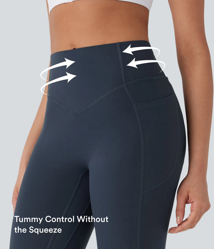 Halara UltraSculpt legginsy do jogi z wysokim stanem, z kontrolą brzucha, unoszącym efektem na pośladki, marszczone, z kieszeniami i modelującym krojem