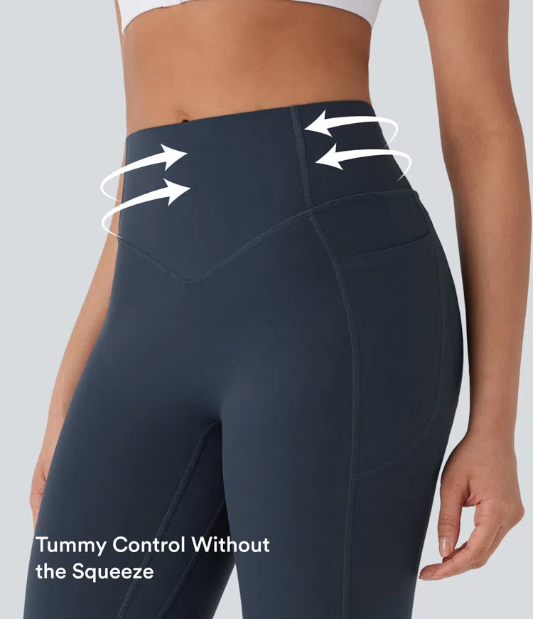 Halara UltraSculpt legginsy do jogi z wysokim stanem, z kontrolą brzucha, unoszącym efektem na pośladki, marszczone, z kieszeniami i modelującym krojem