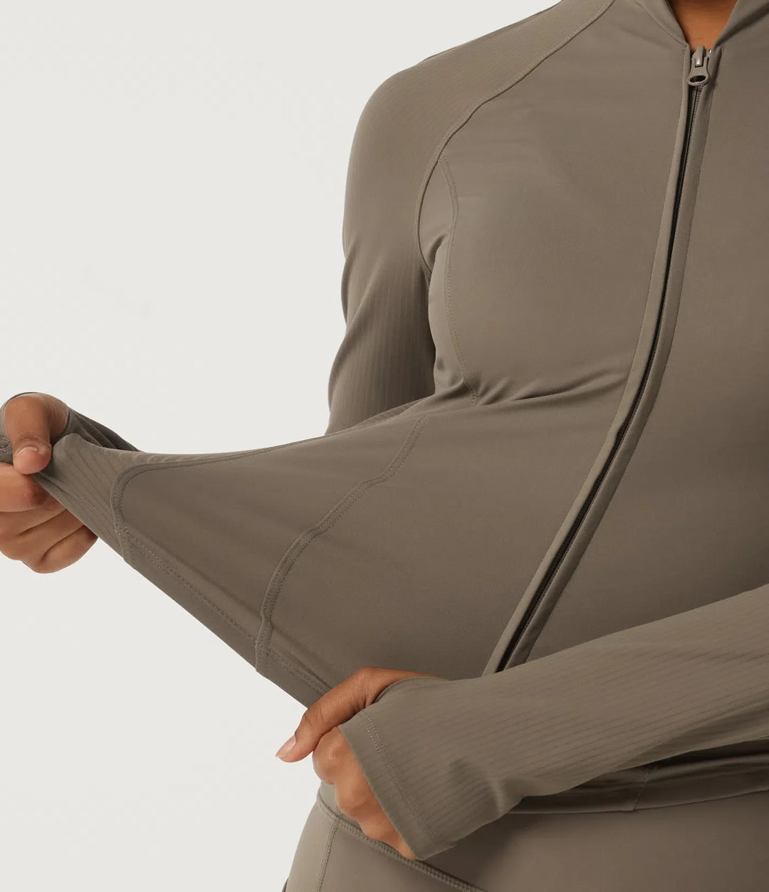 Milejka UltraSculpt z półgolfem z długim rękawem joga Curvy kurtka z otwory na kciuki i kieszenie
