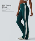 Milejka UltraSculpt z wysokim stanem modelujące brzuch bok w paski joga 7/8 legginsy flare