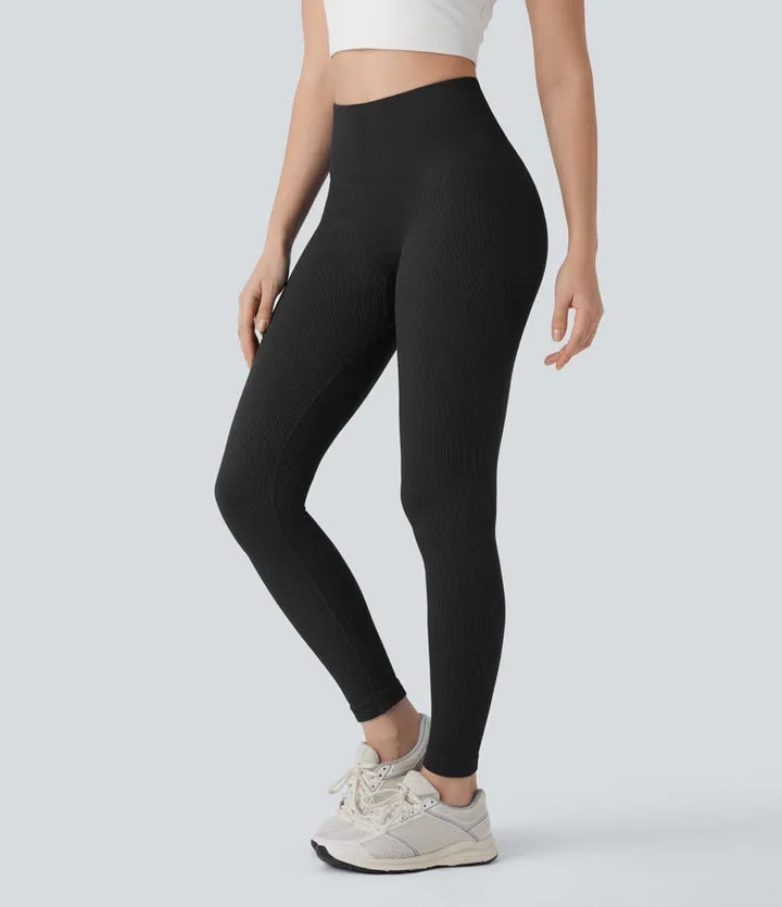 bezszwowy Flow z wysokim stanem modelujące brzuch unoszące pośladki 7/8 legginsy do jogi