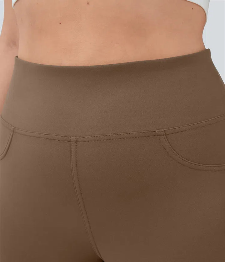 DayStretch legginsy do jogi z wysokim stanem, kieszeniami i rozkloszowanymi nogawkami — w rozmiarze plus