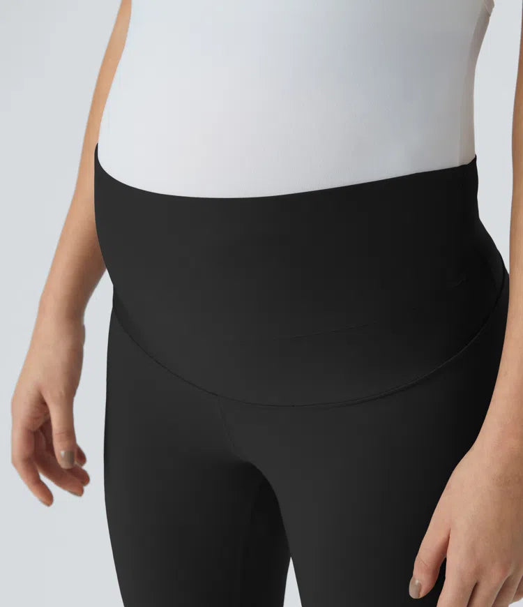 SoftlyZero legginsy ciążowe do jogi z bardzo wysokim stanem, długość 7/8