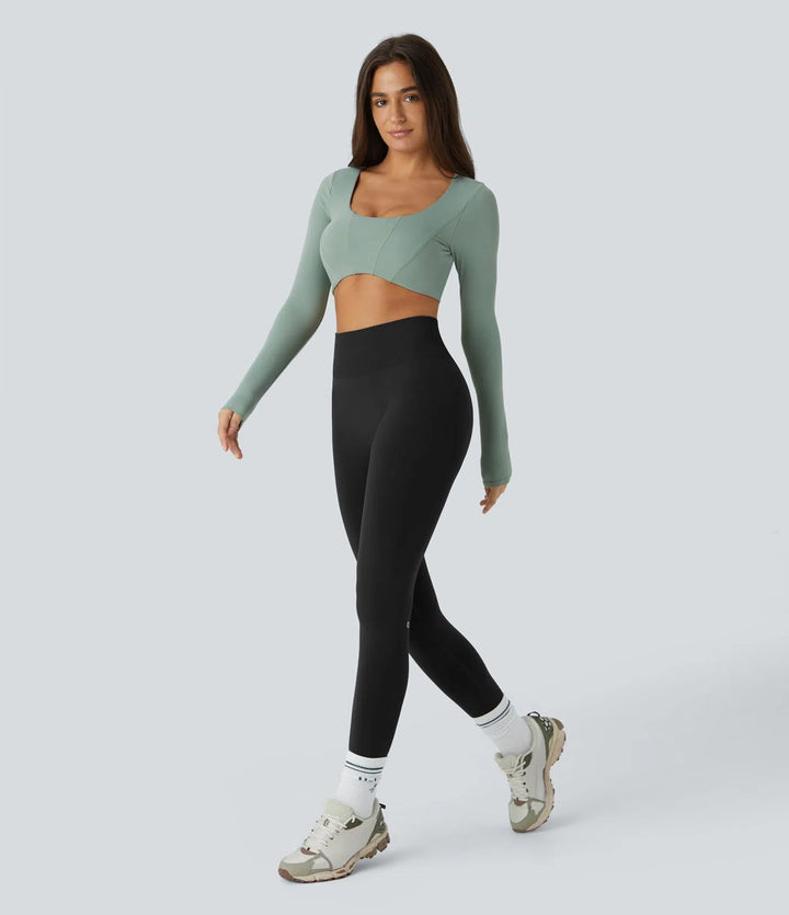 OneForm Seamless Flow legginsy do jogi o średnim stanie, modelujące brzuch i unoszące pośladki