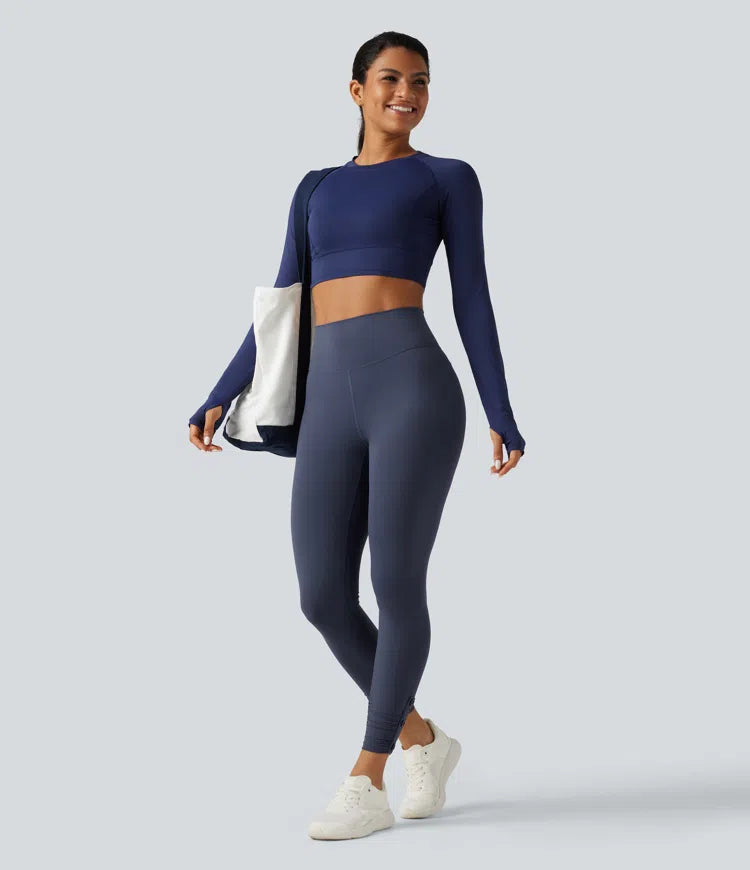 Halara UltraSculpt legginsy do jogi z wysokim stanem i marszczeniem