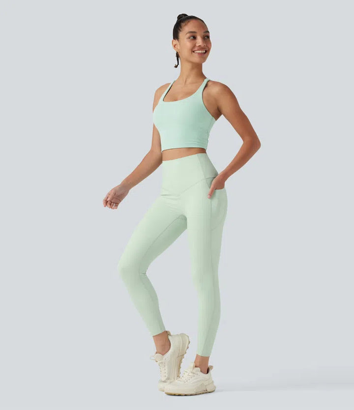 Halara UltraSculpt Legginsy treningowe z wysokim stanem, modelujące sylwetkę i kontrolujące brzuch, z kieszeniami