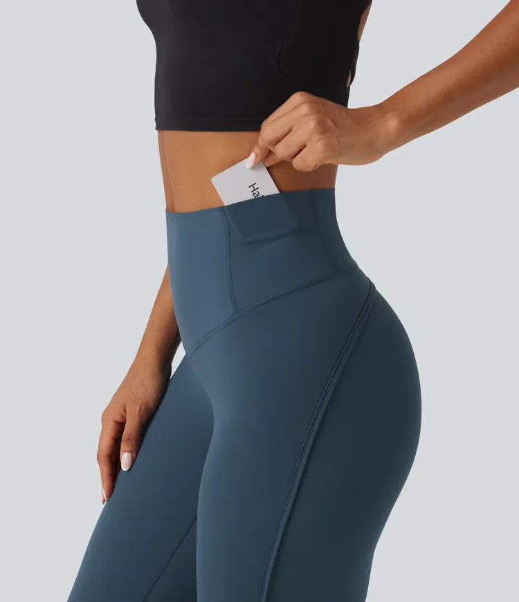 Halara UltraSculpt legginsy treningowe z wysokim stanem i modelującym efektem na brzuch, z kieszeniami