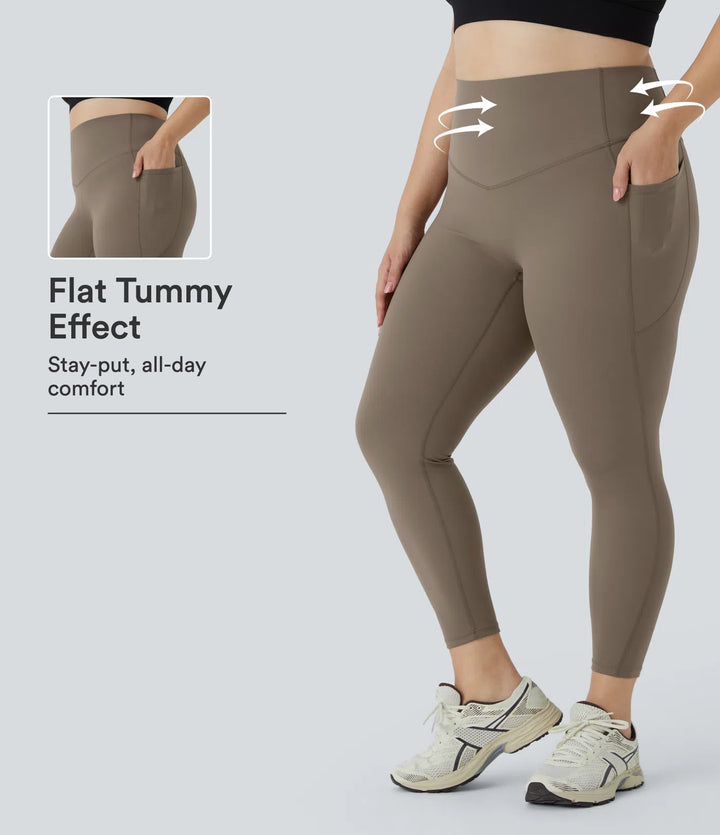 Halara UltraSculpt legginsy z wysokim stanem dla plus size — modelujące sylwetkę, z kontrolą brzucha i kieszenią, przeznaczone do treningu
