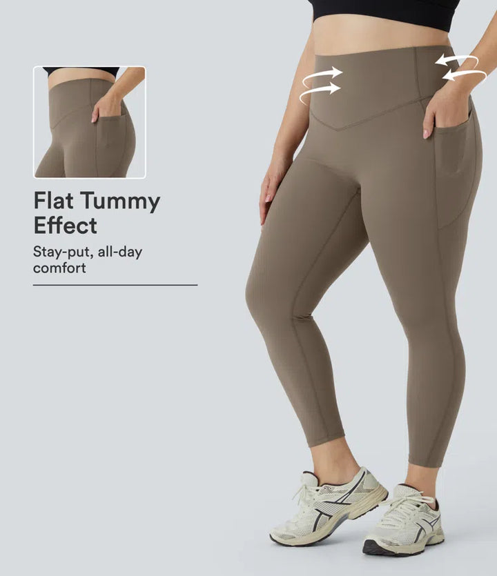 Halara UltraSculpt legginsy z wysokim stanem dla plus size — modelujące sylwetkę, z kontrolą brzucha i kieszenią, przeznaczone do treningu