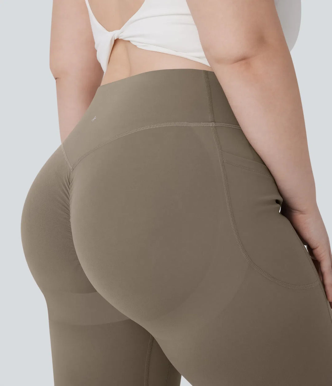 Milejka UltraSculpt z wysokim stanem marszczony unoszące pośladki modelujące brzuch kieszeń modelujące joga bootcut plus size legginsy