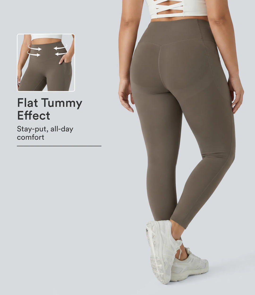 Legginsy treningowe w rozmiarze plus Halara UltraSculpt o wysokim stanie, unoszące pośladki, modelujące brzuch, z kieszeniami