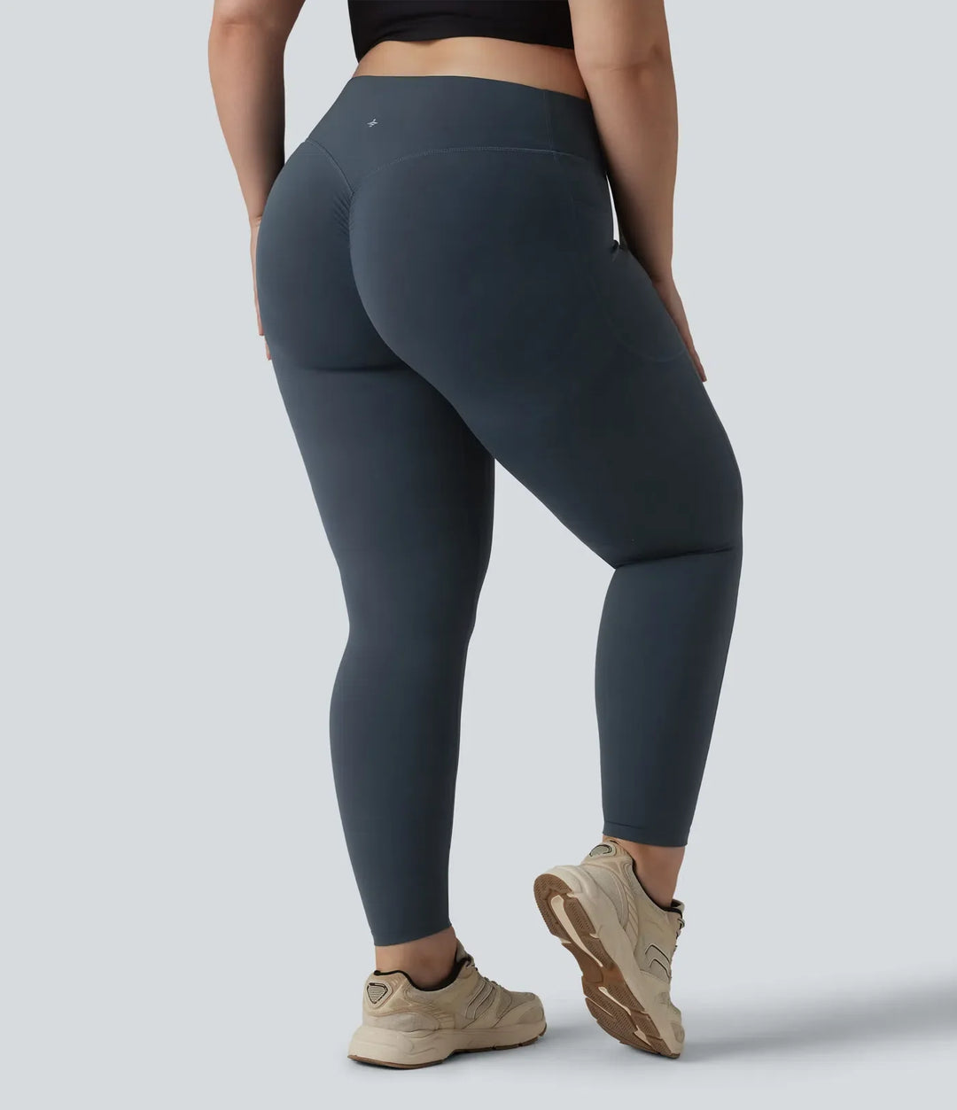 Milejka UltraSculpt z wysokim stanem marszczony unoszące pośladki modelujące brzuch kieszeń modelujące treningu plus size legginsy