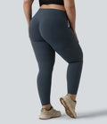 Milejka UltraSculpt z wysokim stanem marszczony unoszące pośladki modelujące brzuch kieszeń modelujące treningu plus size legginsy