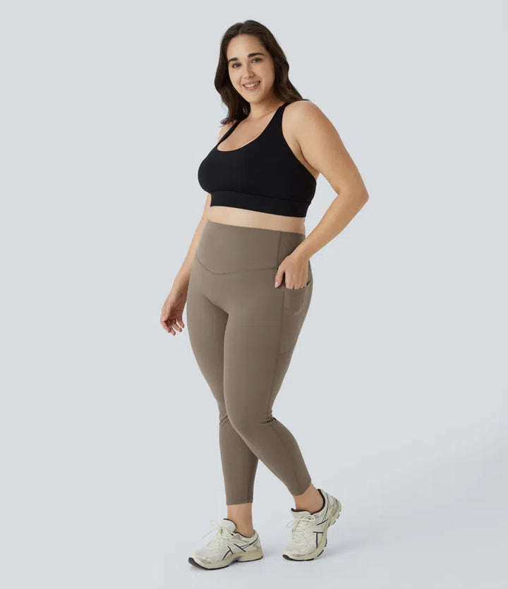 Halara UltraSculpt legginsy z wysokim stanem dla plus size — modelujące sylwetkę, z kontrolą brzucha i kieszenią, przeznaczone do treningu