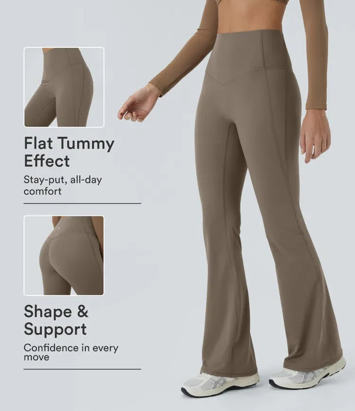 Milejka UltraSculpt z wysokim stanem modelujące brzuch modelujące joga legginsy flare