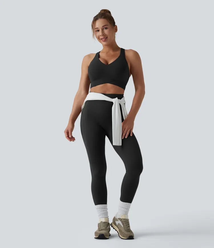 Milejka UltraSculpt lekkie wsparcie z dekoltem V racerback do biegania stanik sportowy DD-F miseczki
