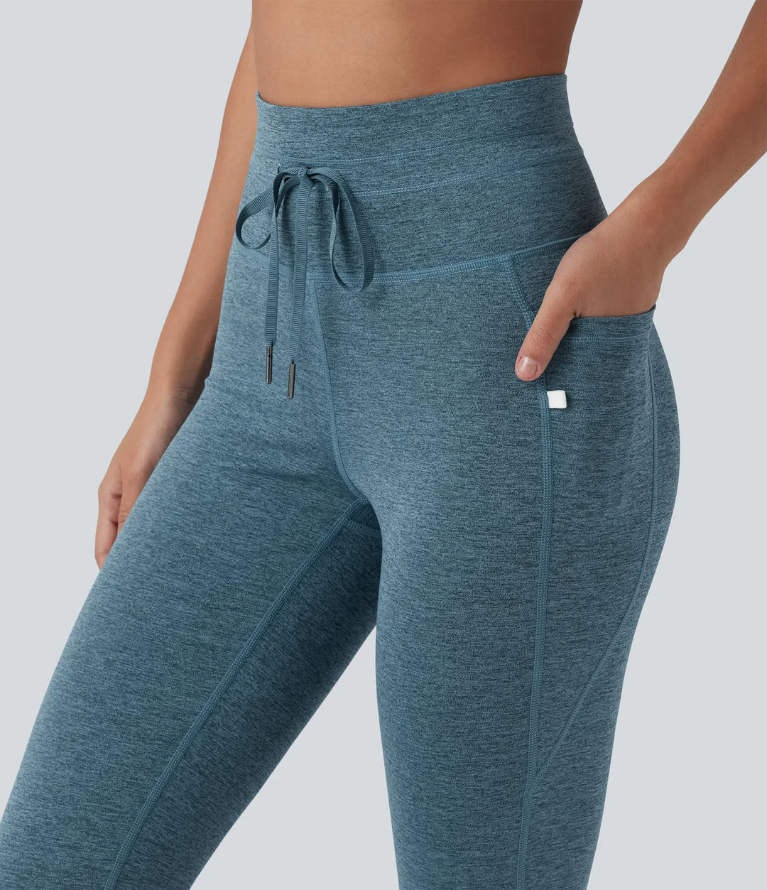 Halara UltraSculpt melanżowe legginsy do jogi 7/8 z wysokim stanem, wiązaniem w pasie, szybkoschnące, z kieszeniami