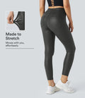SoftlyZero ze skóry ekologicznej z wysokim stanem i kieszenią do pracy legginsy