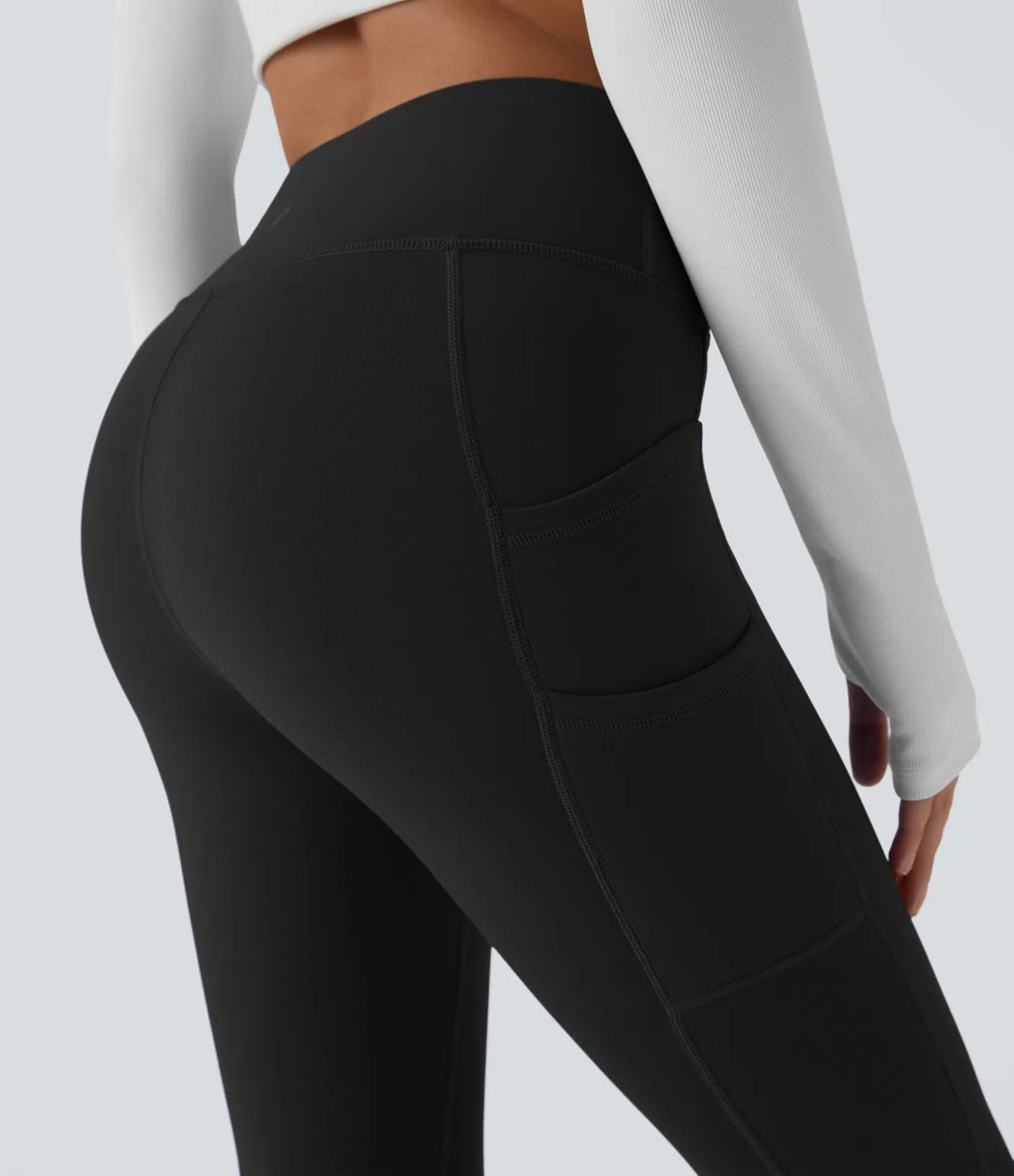 SoftlyZero pluszowy termiczny z wysokim stanem Double kieszenie 7/8 legginsy do jogi