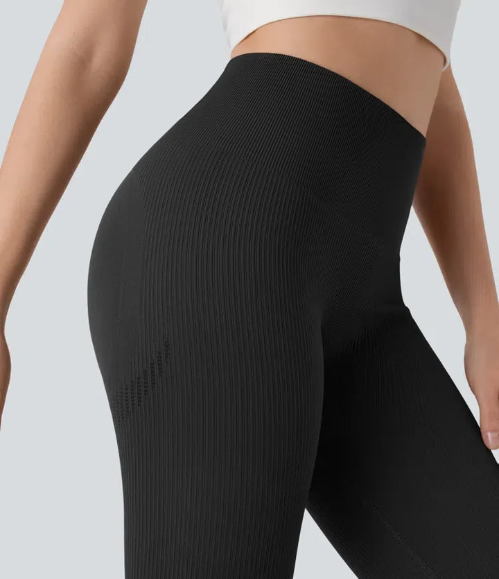bezszwowy Flow z wysokim stanem modelujące brzuch unoszące pośladki 7/8 legginsy do jogi
