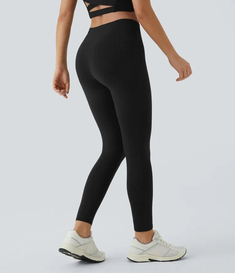 Patitoff 2.0 legginsy do jogi z wysokim stanem, krzyżowanym pasem i boczną kieszenią, odporne na sierść zwierząt