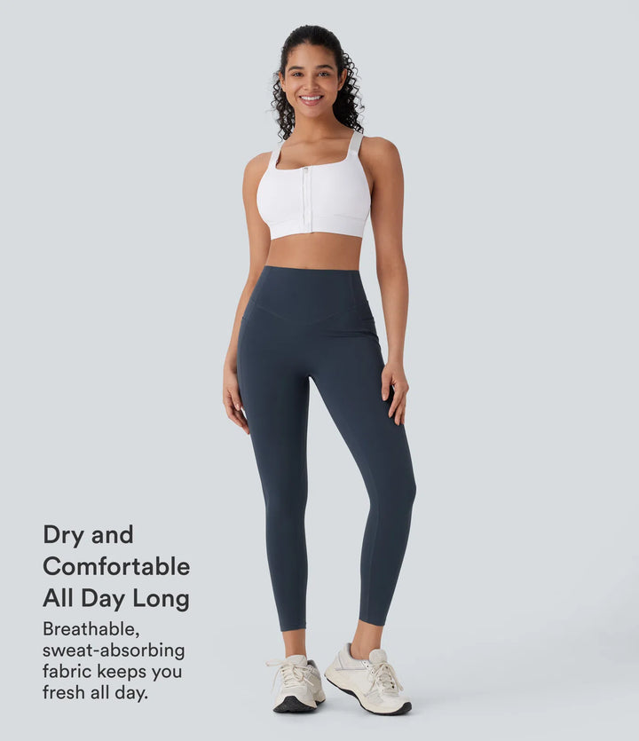 Halara UltraSculpt legginsy do jogi z wysokim stanem, z kontrolą brzucha, unoszącym efektem na pośladki, marszczone, z kieszeniami i modelującym krojem
