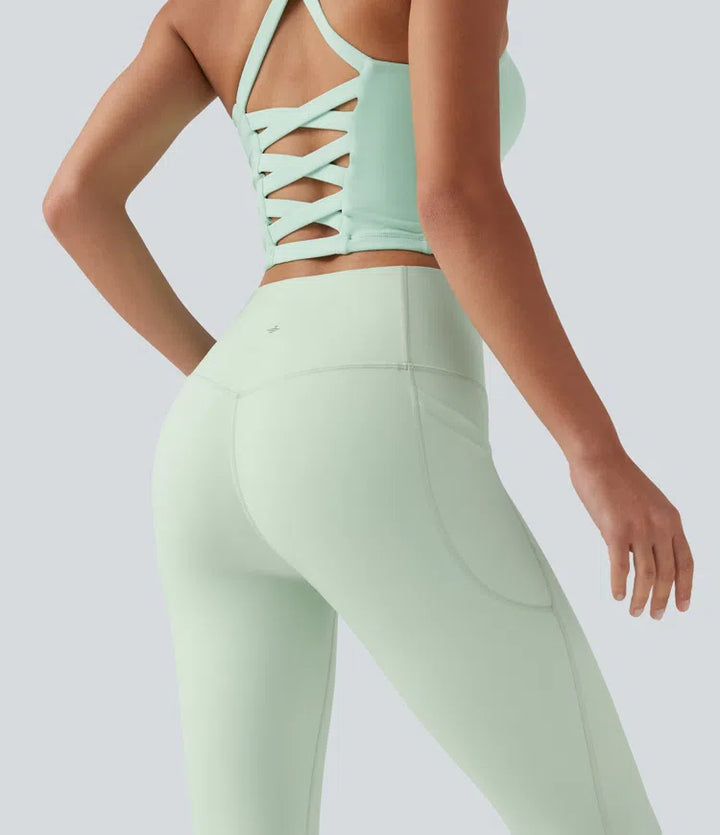 Halara UltraSculpt Legginsy treningowe z wysokim stanem, modelujące sylwetkę i kontrolujące brzuch, z kieszeniami