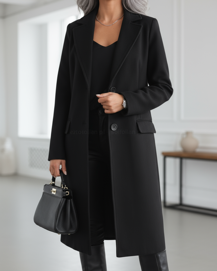 LUCIENNE ELEGANCKI DŁUGI PŁASZCZ