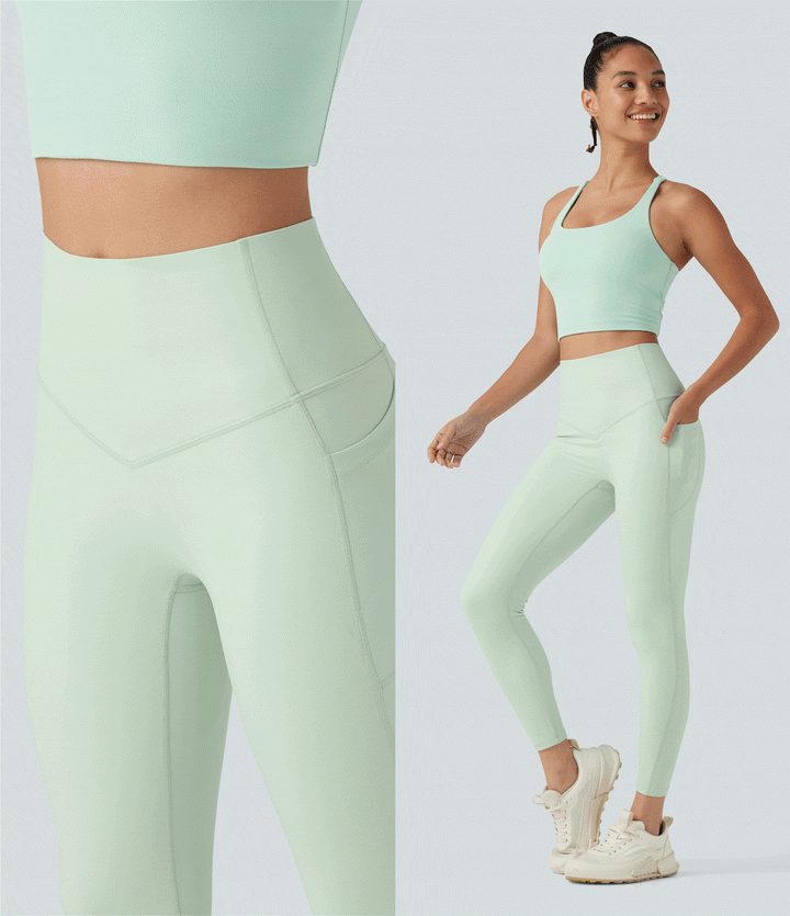 Halara UltraSculpt Legginsy treningowe z wysokim stanem, modelujące sylwetkę i kontrolujące brzuch, z kieszeniami