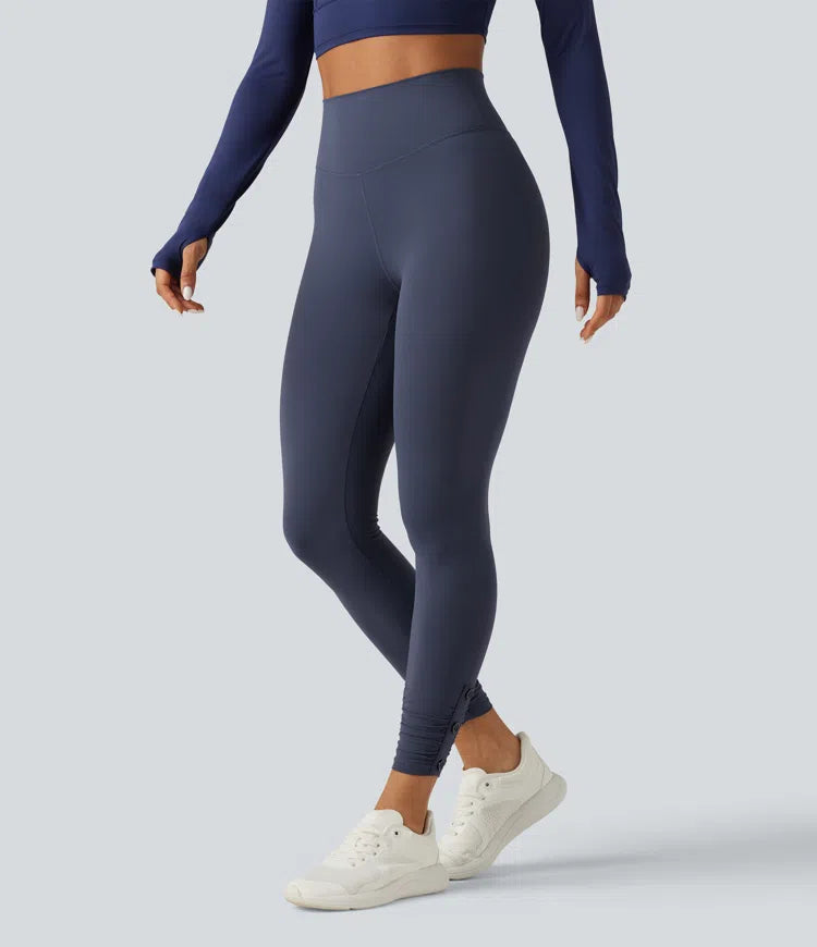 Halara UltraSculpt legginsy do jogi z wysokim stanem i marszczeniem