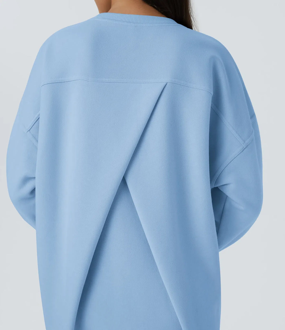 Z okrągłym dekoltem i długim rękawem kieszeń oversize polarowy bluza na co dzień
