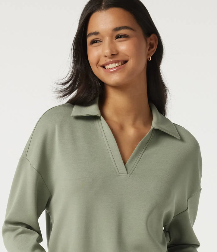 SpacerTek z klapami z długim rękawem z rozcięciem Hem bluza na co dzień