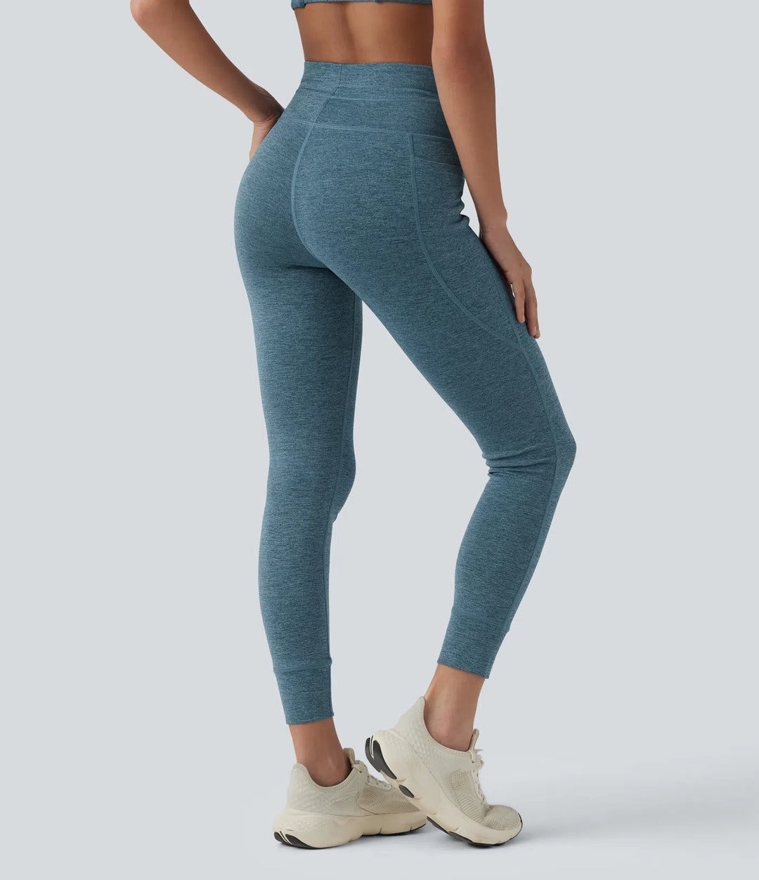 Halara UltraSculpt melanżowe legginsy do jogi 7/8 z wysokim stanem, wiązaniem w pasie, szybkoschnące, z kieszeniami