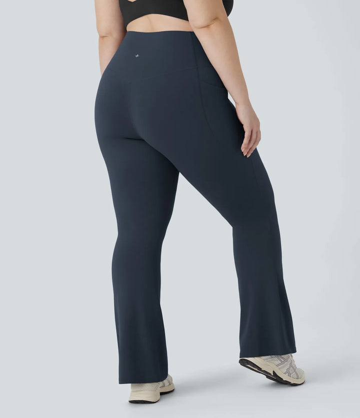 Milejka UltraSculpt z wysokim stanem modelujące brzuch kieszeń modelujące joga bootcut plus size legginsy